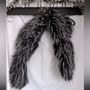 Luscious Boutique OS Faux Ostrich Wrap Stole Black And White New